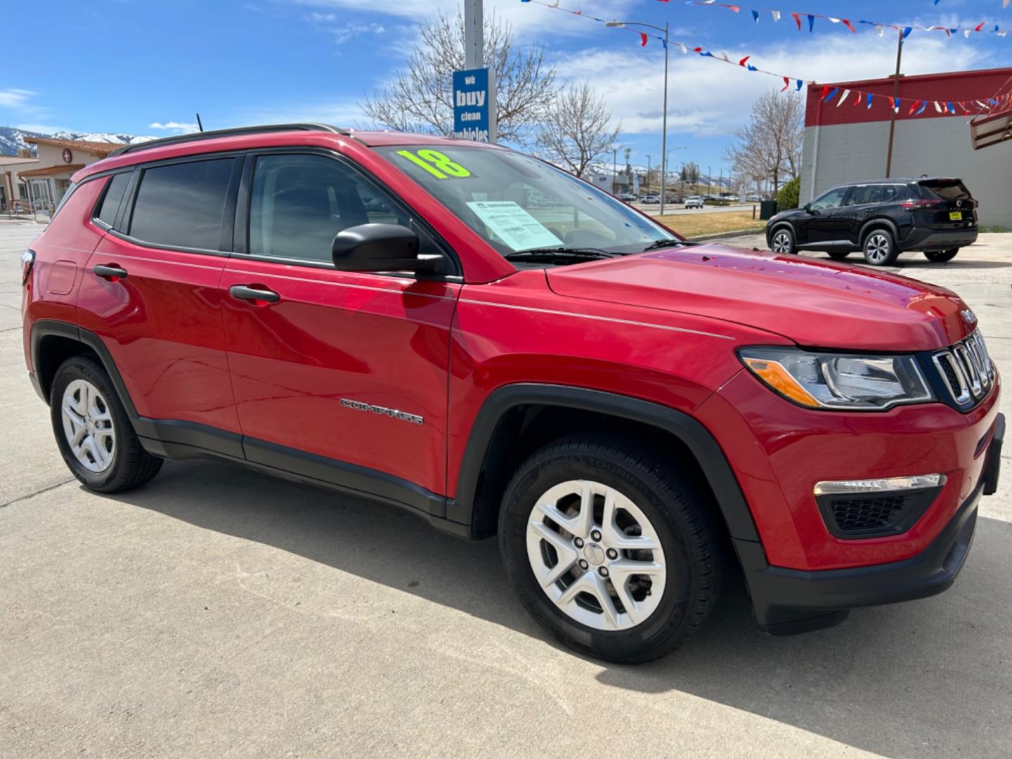 2018 RED /BLACK JEEP COMPASS SPORT (3C4NJCAB3JT) with an 2.4L engine, 6-Speed Manual transmission, located at 3030 CY Ave, Casper, WY, 82604, (307) 265-3830, 42.827816, -106.357483 - Photo#3